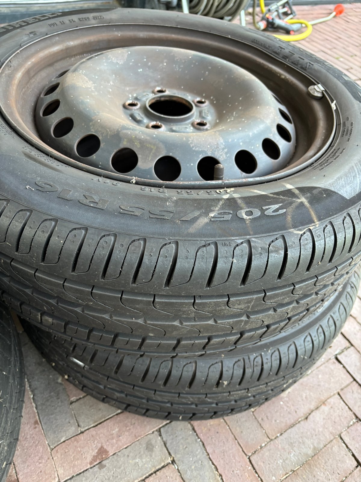 205/55 R16 Banden met stalen velgen, Auto-onderdelen, Banden en Velgen, Ophalen, Gebruikt, 16 inch, Banden en Velgen