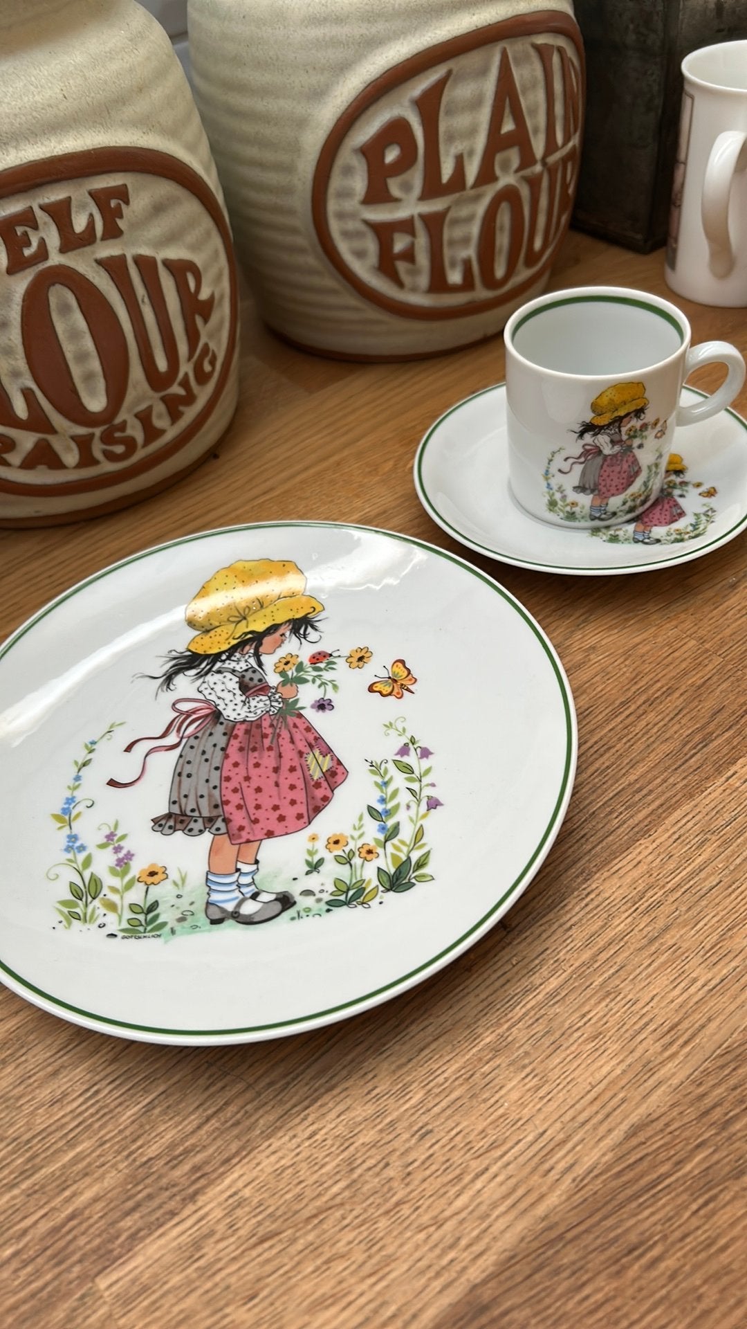 Snoezig vintage ontbijtsetje meisje Tirschenreuter, Ophalen of Verzenden