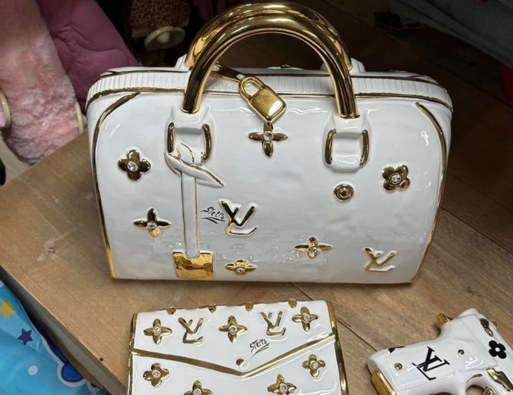 Capodimonte Porseleinen Tas met Portemonnee 24kt Bladgoud, Ophalen of Verzenden, Nieuw