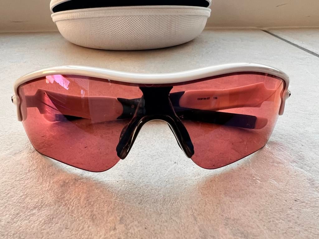 Oakley Fietsbril - Wit met Roze Glazen, Ophalen of Verzenden, Zo goed als nieuw