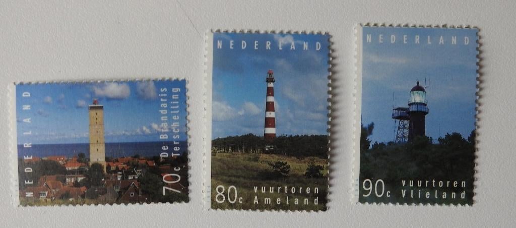 3 Postzegels Vuurtorens 1994, Postzegels en Munten, Verzenden, Na 1940, Postfris