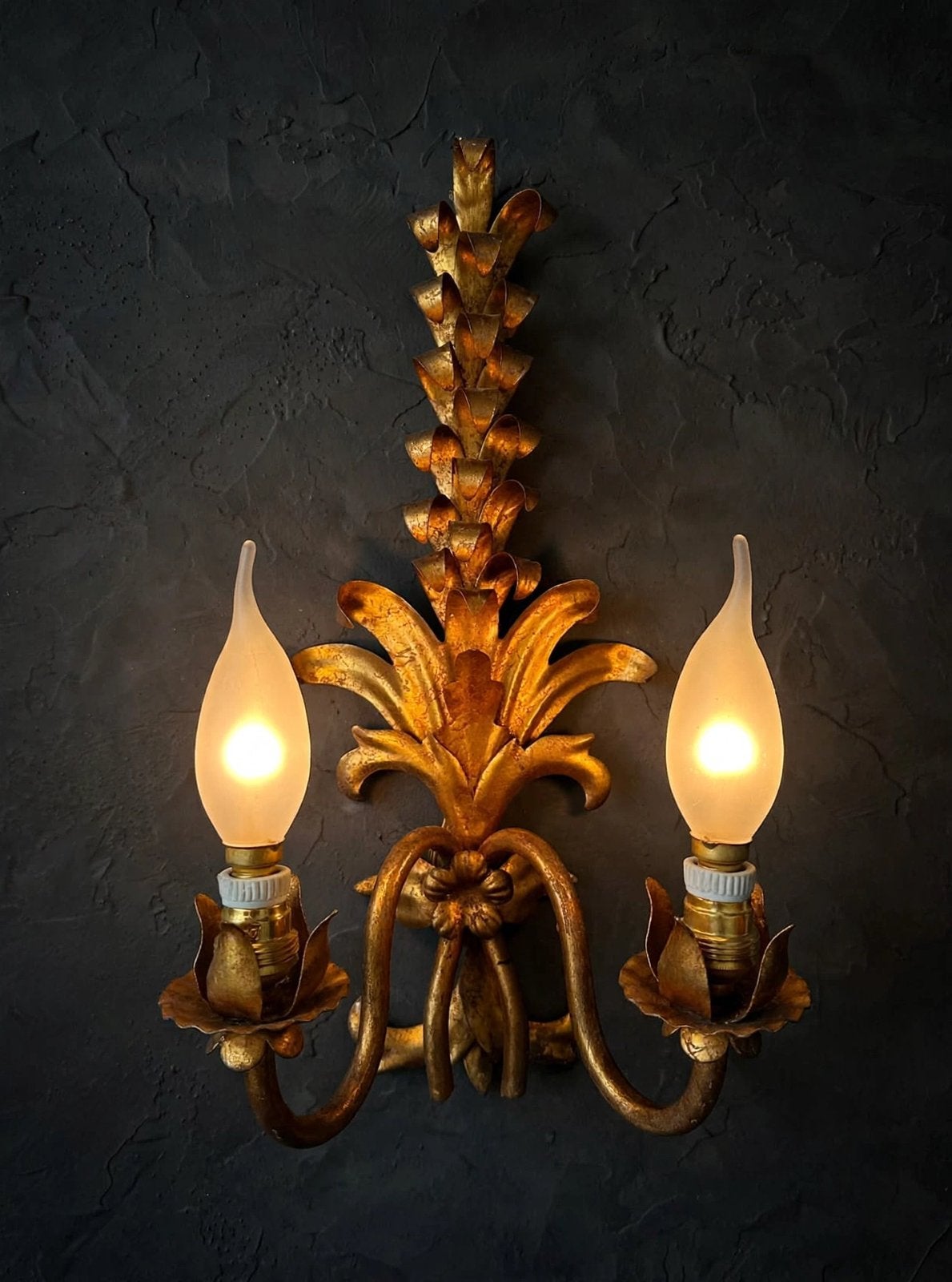 Vintage wandlamp- Hollywood Regency Stijl - design, Verzenden