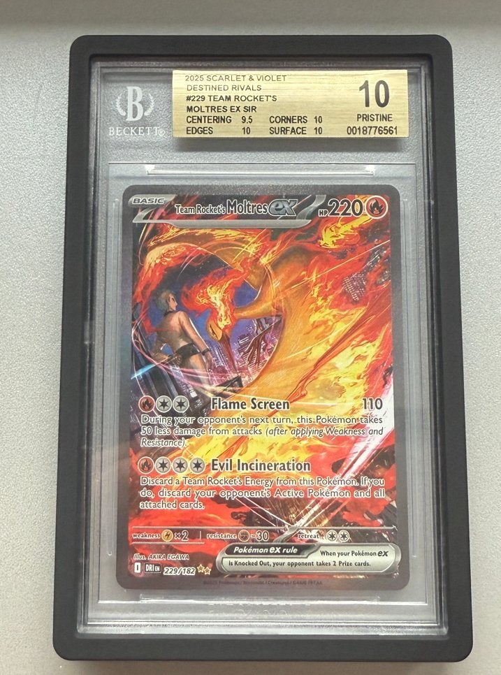 Pokemon Team Rockets Moltres EX 229/182 BGS 10 pop 97, Ophalen, Zo goed als nieuw, Losse kaart