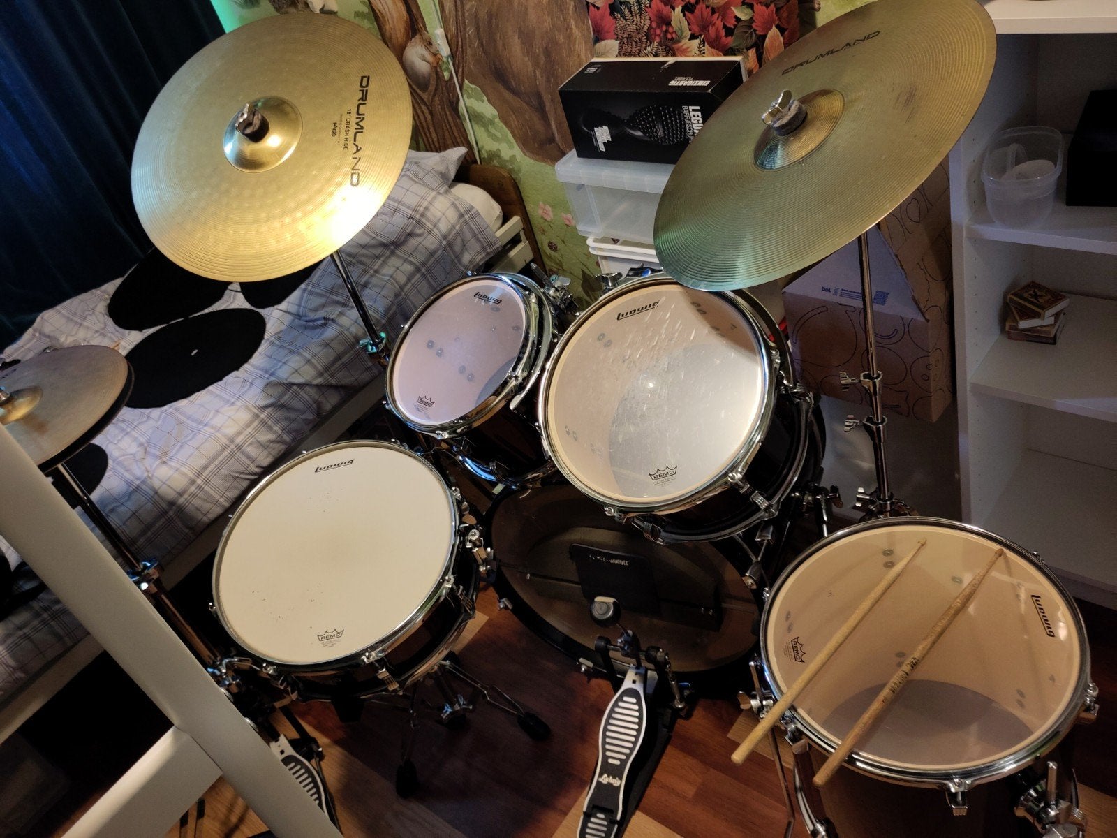 Gebruikt Ludwig Accent CS drumstel met extra's!, Muziek en Instrumenten, Ophalen, Gebruikt, Ludwig