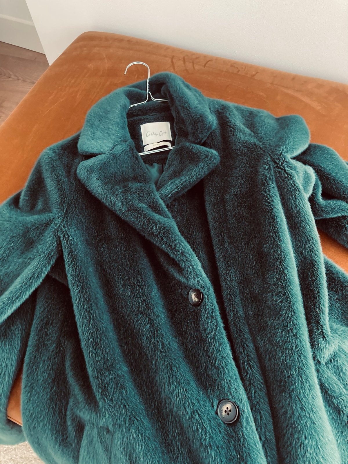 Cotton Club Faux Fur Jas - Donkergroen - Maat L, Ophalen of Verzenden, Zo goed als nieuw, Maat 42/44 (L), Groen