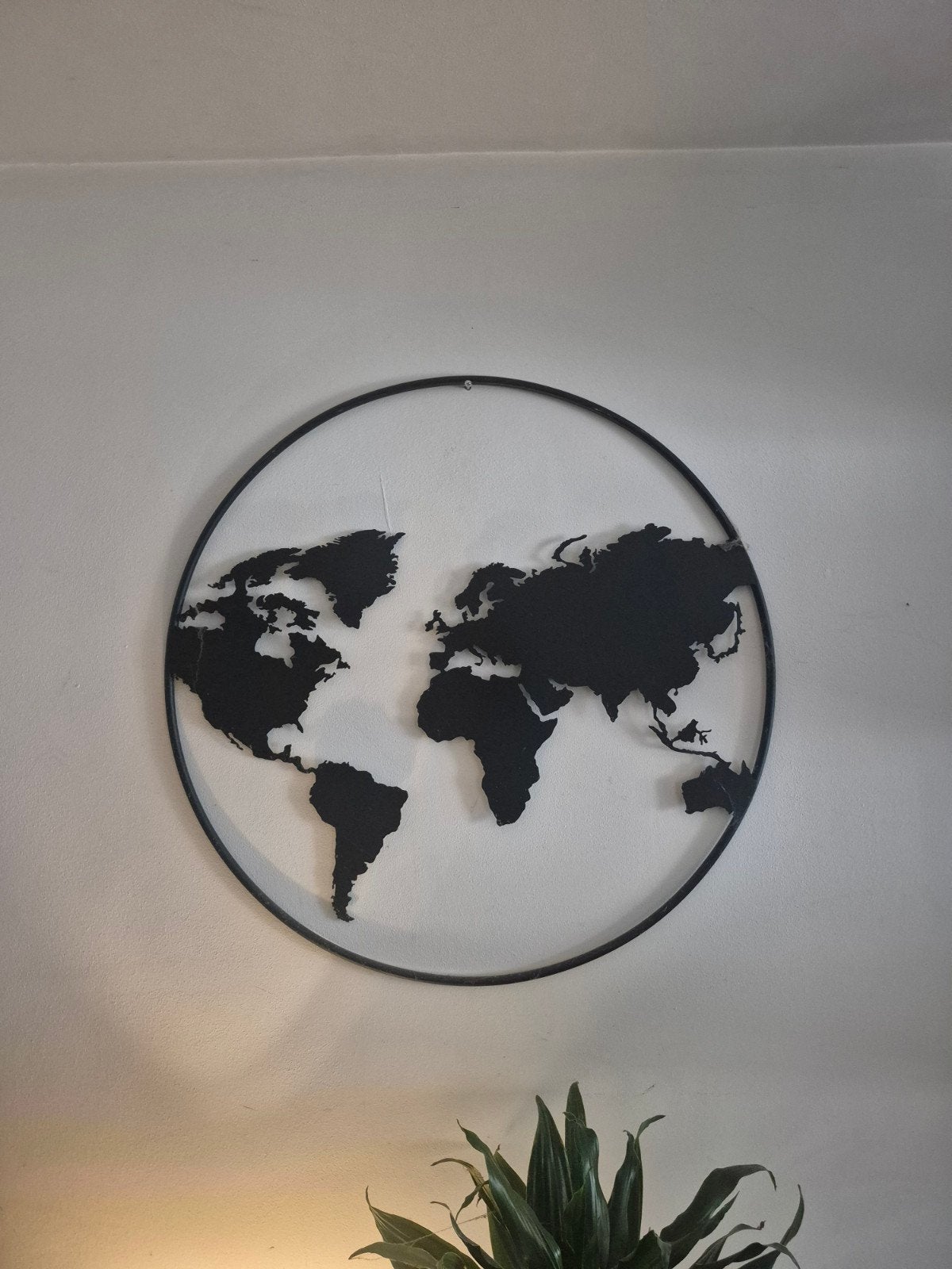 Gratis Metalen Wereldkaart Wanddecoratie - Zwart, Ophalen, Metaal, Wandsculptuur, Zwart