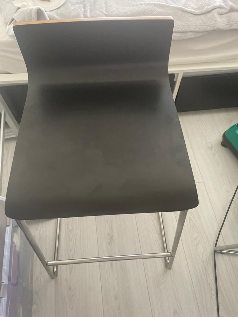 Barkrukken met inklapbare tafel, Gebruikt, Ophalen of Verzenden, 90 cm of meer, Hout