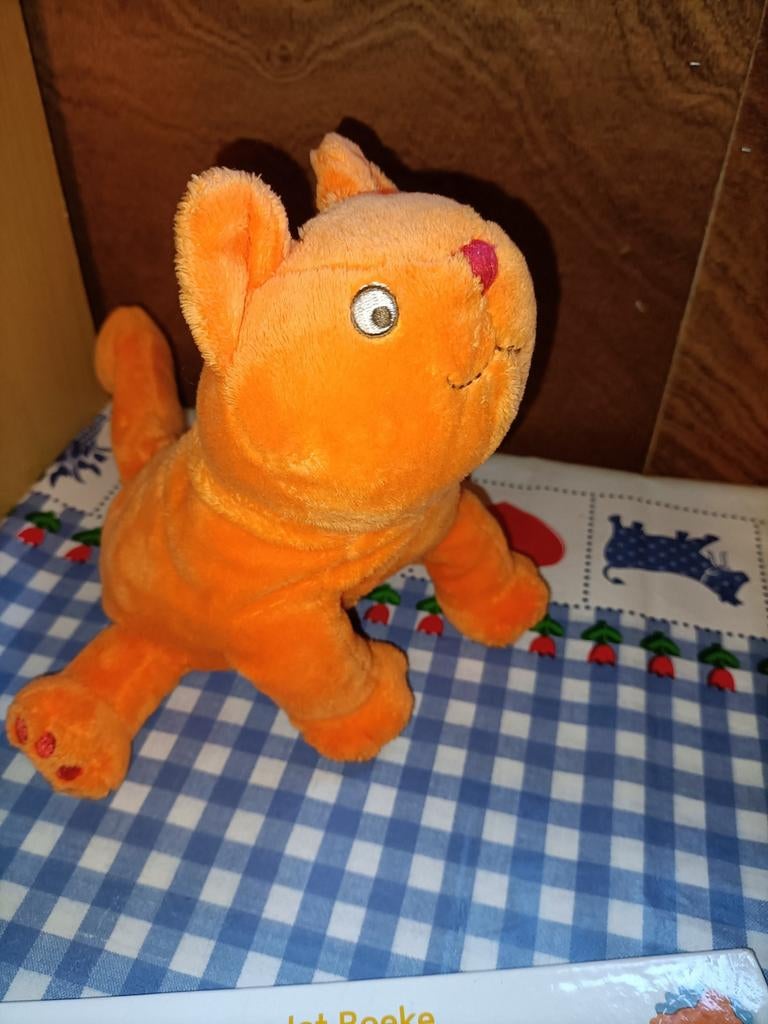 Dikkie Dik knuffel 24 cm + boek Dikkie Dik Maakt vriendjes, Ophalen of Verzenden, Zo goed als nieuw