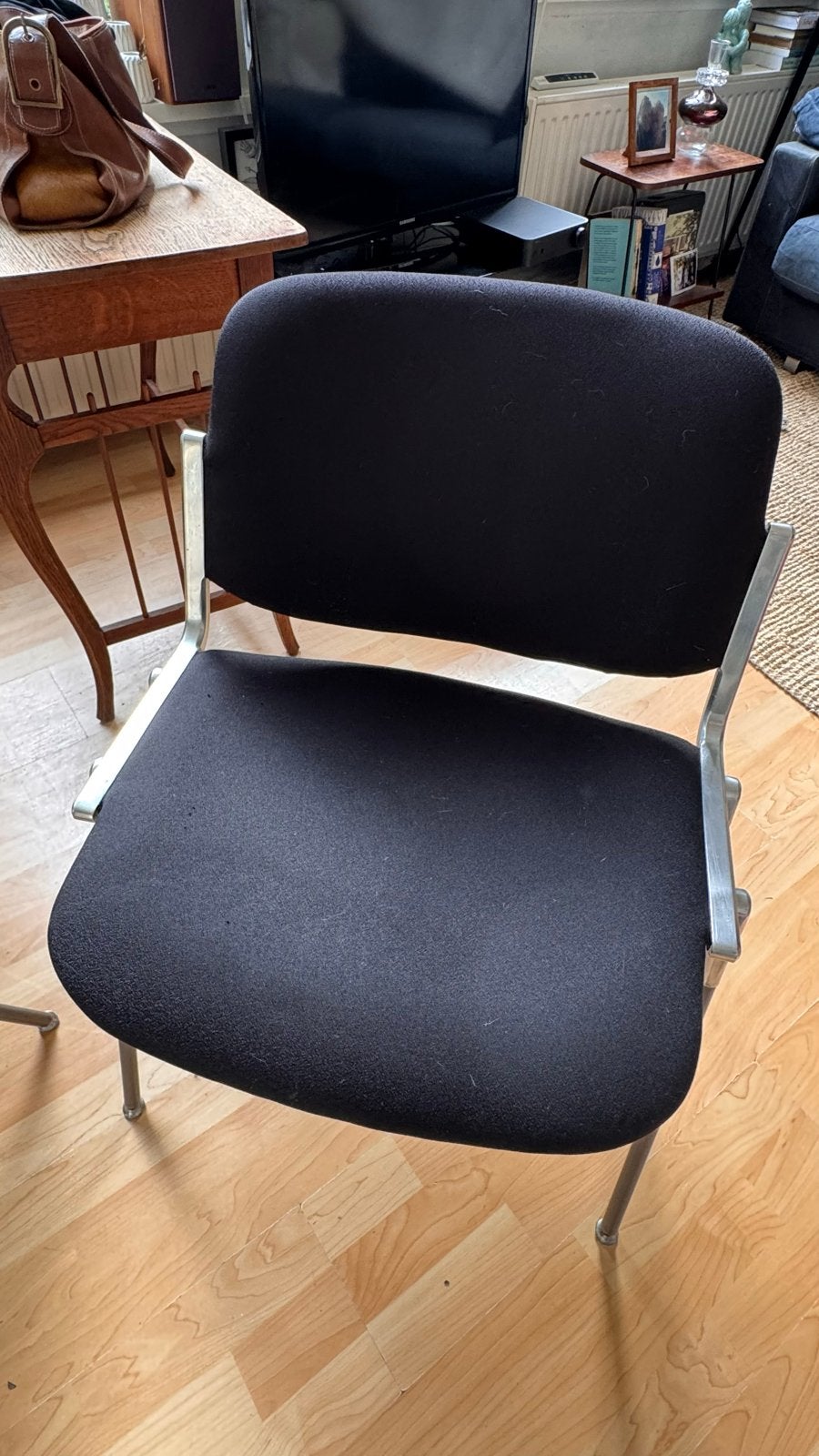 2 vintage Castelli DSC 106 stoelen, Huis en Inrichting, Stoelen, Gebruikt, Eén, Metaal, Zwart, Ophalen