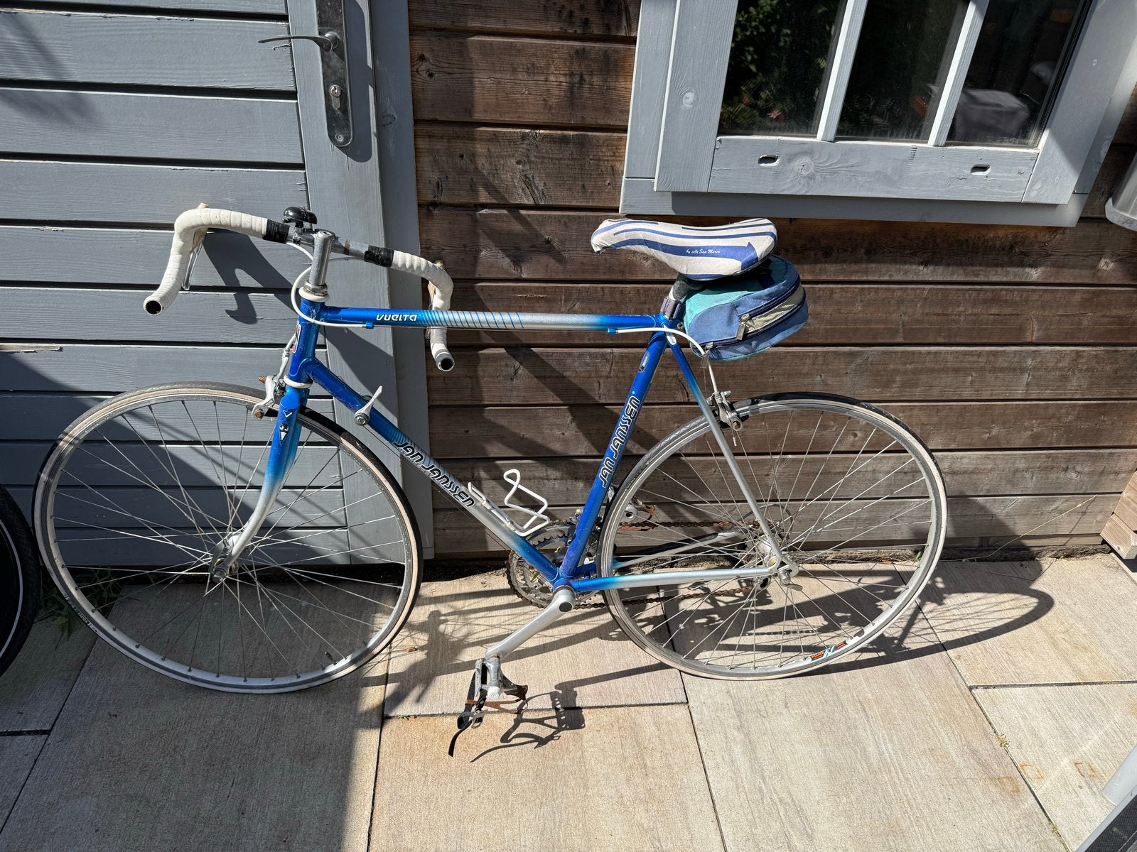 Jan Janssen opknap Vuelta racefiets - Blauw/Zilver, 28 inch, Gebruikt, 53 tot 57 cm, Ophalen