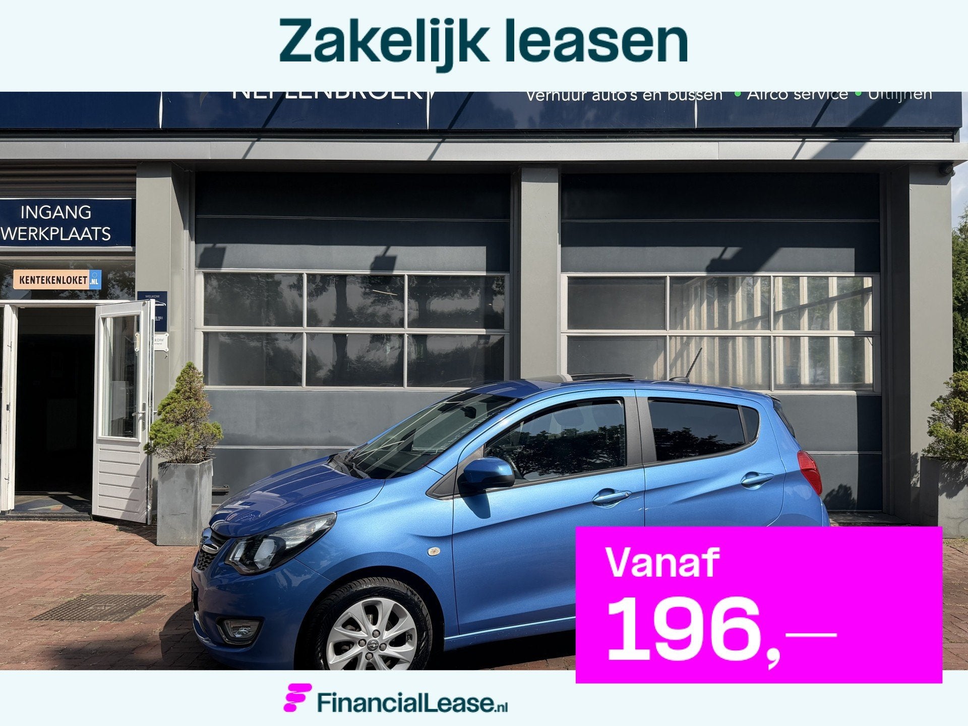 Opel KARL 1.0 ecoFLEX Cosmo Airco,14Inch,Cv,Cruise,Schuifdak, Voorwielaandrijving, Gebruikt, Blauw, Leder en Stof