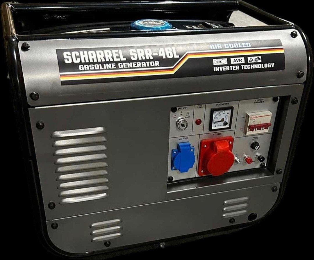 SCHARREL SRR-46L Benzine Generator met Inverter Technologie, Ophalen, 5 tot 10 kVA, Benzine