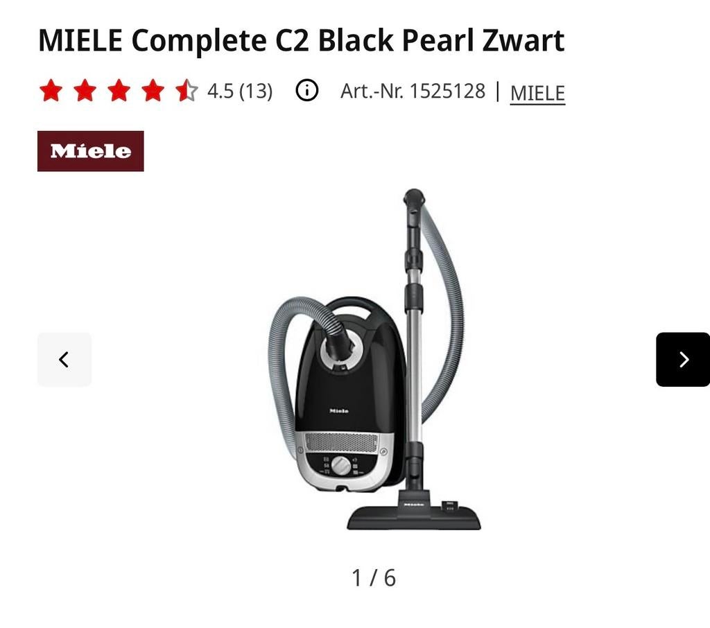 Miele Complete C2 Black Pearl Zwart Stofzuiger - Nieuw in do, Stofzuiger, Nieuw, 1600 tot 2000 watt, Ophalen