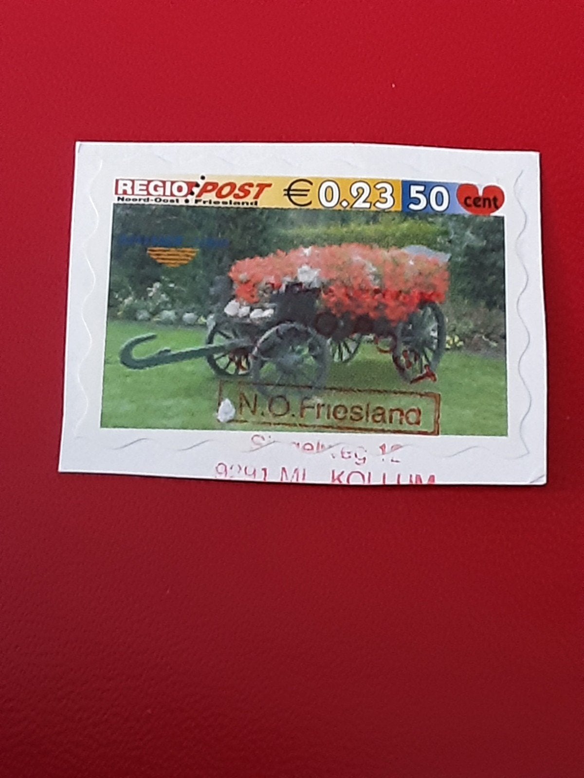 Regiopost.  Boerenwagen met bloemen ( gest), Postzegels en Munten, Ophalen of Verzenden