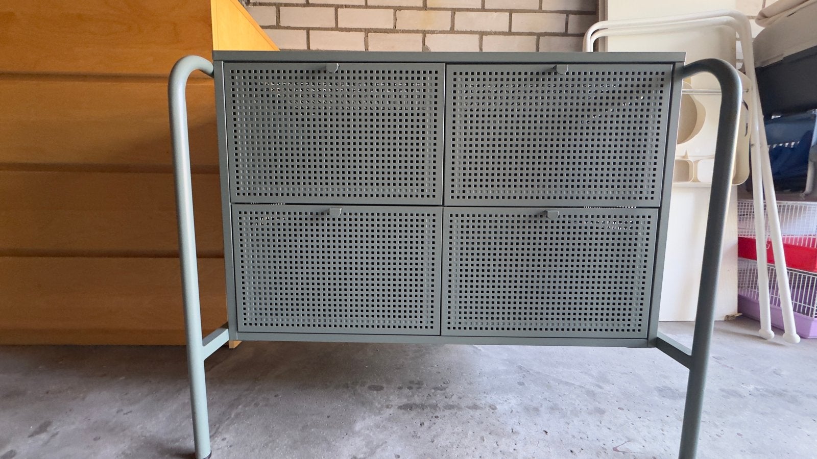 IKEA LIXHULT Kastje met 4 deuren, groen, Ophalen of Verzenden, Gebruikt
