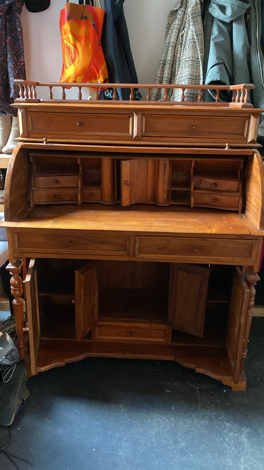 Antiek Secretaire Bureau met Opbergruimte en Lades, Ophalen, Gebruikt, Secretaire, Antiek