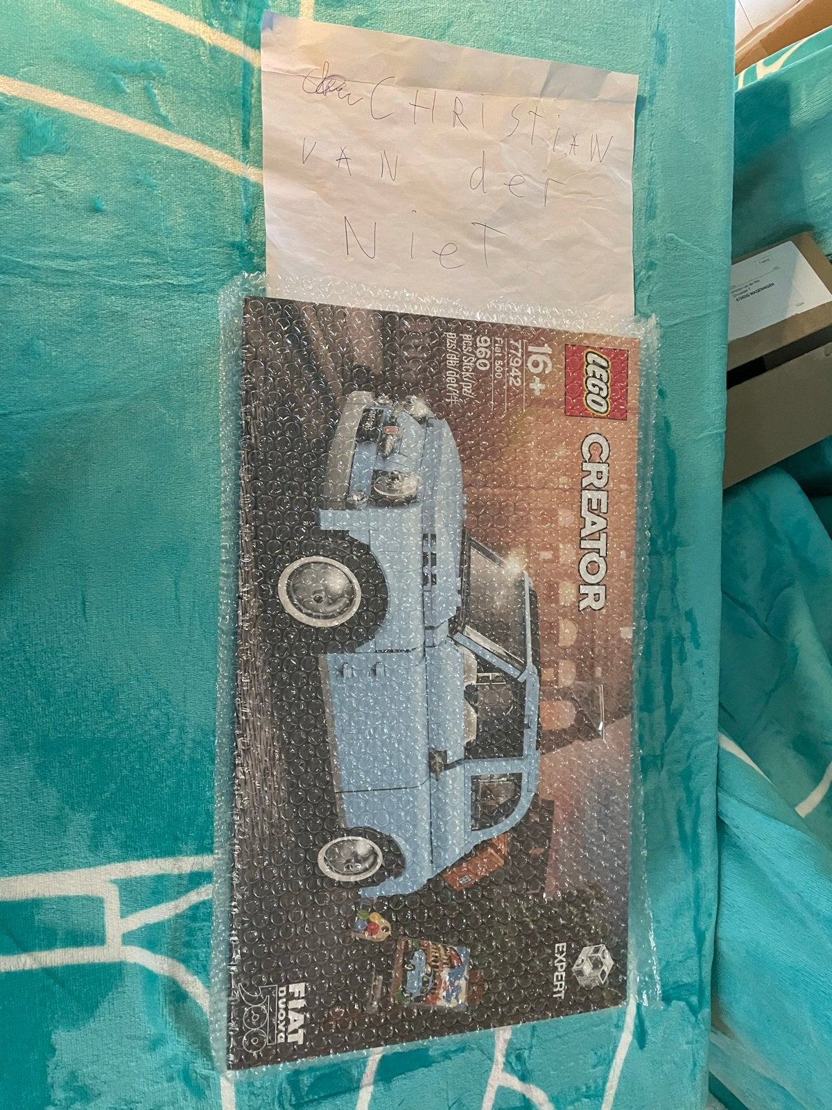 Lego 77942 Fiat 500 Bright Light Blue Edition Sealed, Lego, Nieuw, Ophalen of Verzenden, Ongeopend/sealed