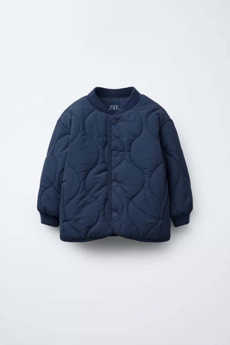 Kind Zara gewatteerd bomberjack jas jacket blauw baby 110, Ophalen of Verzenden, Zo goed als nieuw, Zara, Jongen