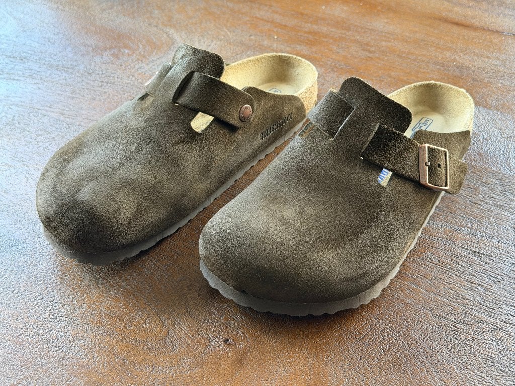 Birkenstock Boston Suède Mokka, Overige kleuren, Zo goed als nieuw, Birkenstock, Sandalen of Muiltjes