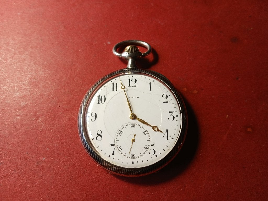Zakhorloge Zenith zilver, Sieraden, Tassen en Uiterlijk, Horloges | Antiek, Verzenden, Zilver, Overige merken, 1900 tot 1930