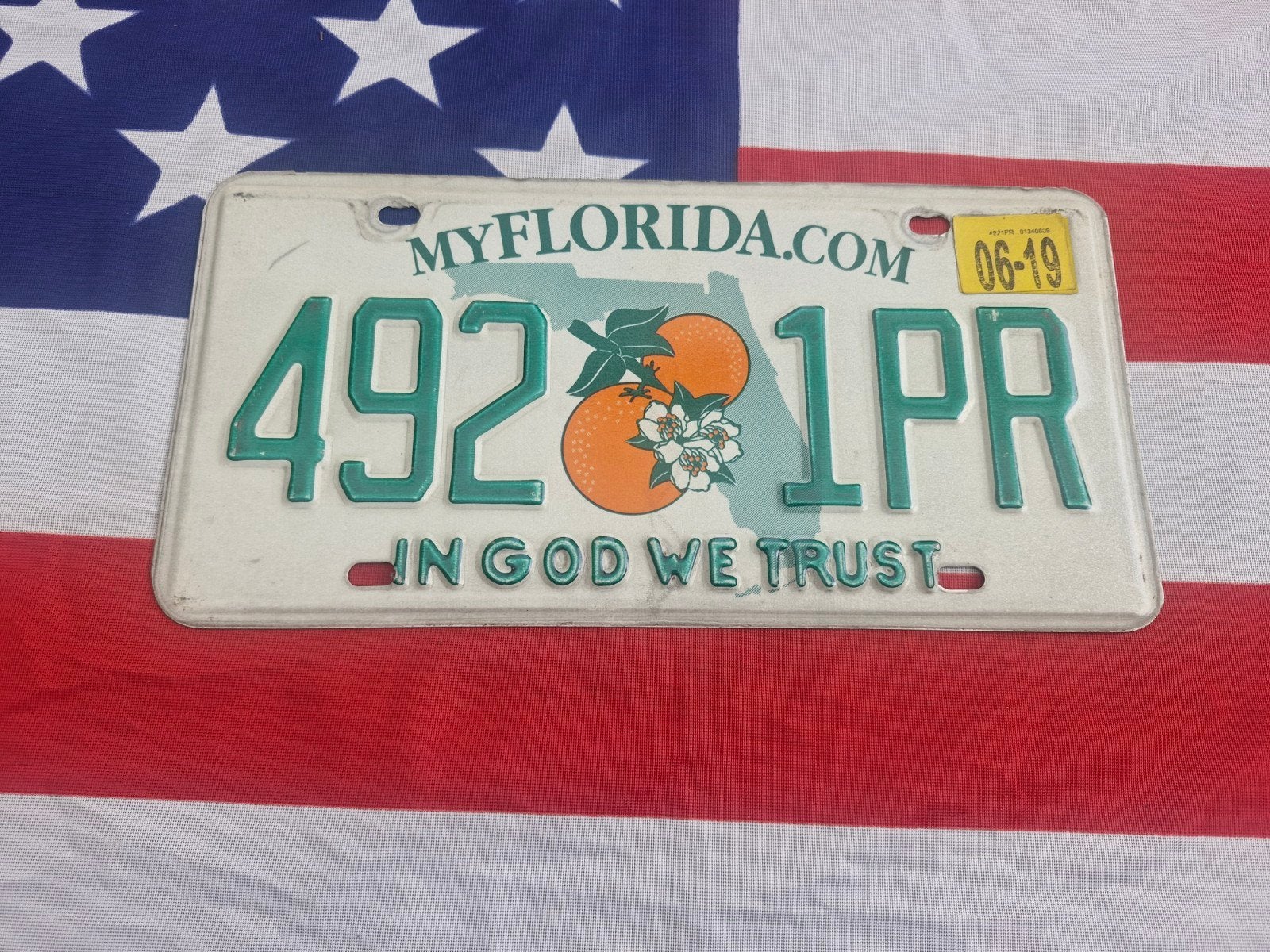 Kentekenplaat Florida USA Nummerplaat nummerbord License VS, Verzenden, Gebruikt, Auto's