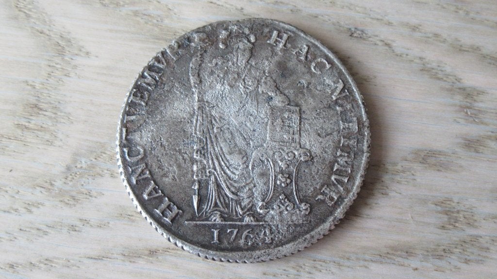 Zilveren provinciale 3 gulden 1764 West Friesland / vondst, Vóór koninkrijk, Zilver, Losse munt, Overige waardes