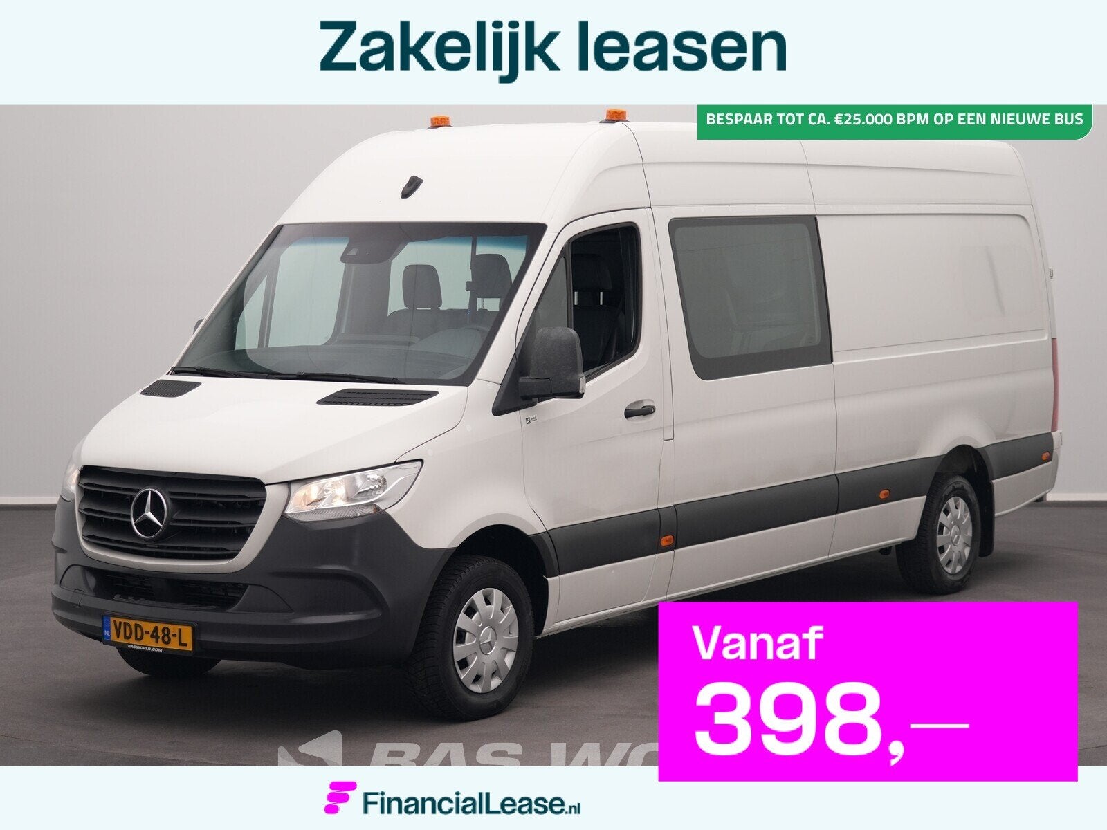 Mercedes Sprinter 316 CDI Automaat Dubbel Cabine L3H2 Navi A, Automaat, Automatische klimaatregeling, Gebruikt, Euro 6