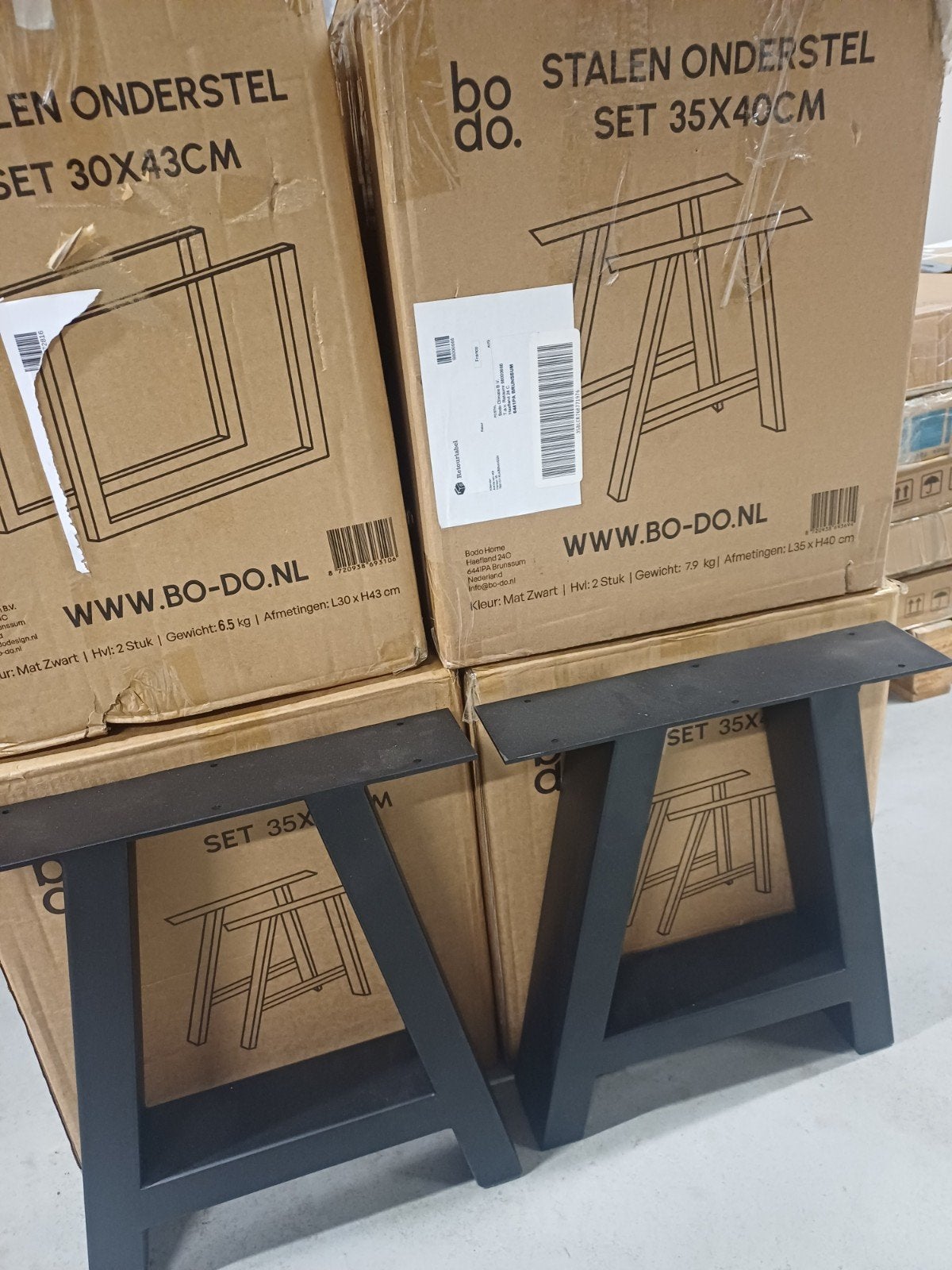 Stalen A-vorm tafelpoten - 35x40cm - Zo goed als nieuw, Huis en Inrichting, Tafelonderdelen, Tafelpoot, Minder dan 50 cm, Minder dan 50 cm