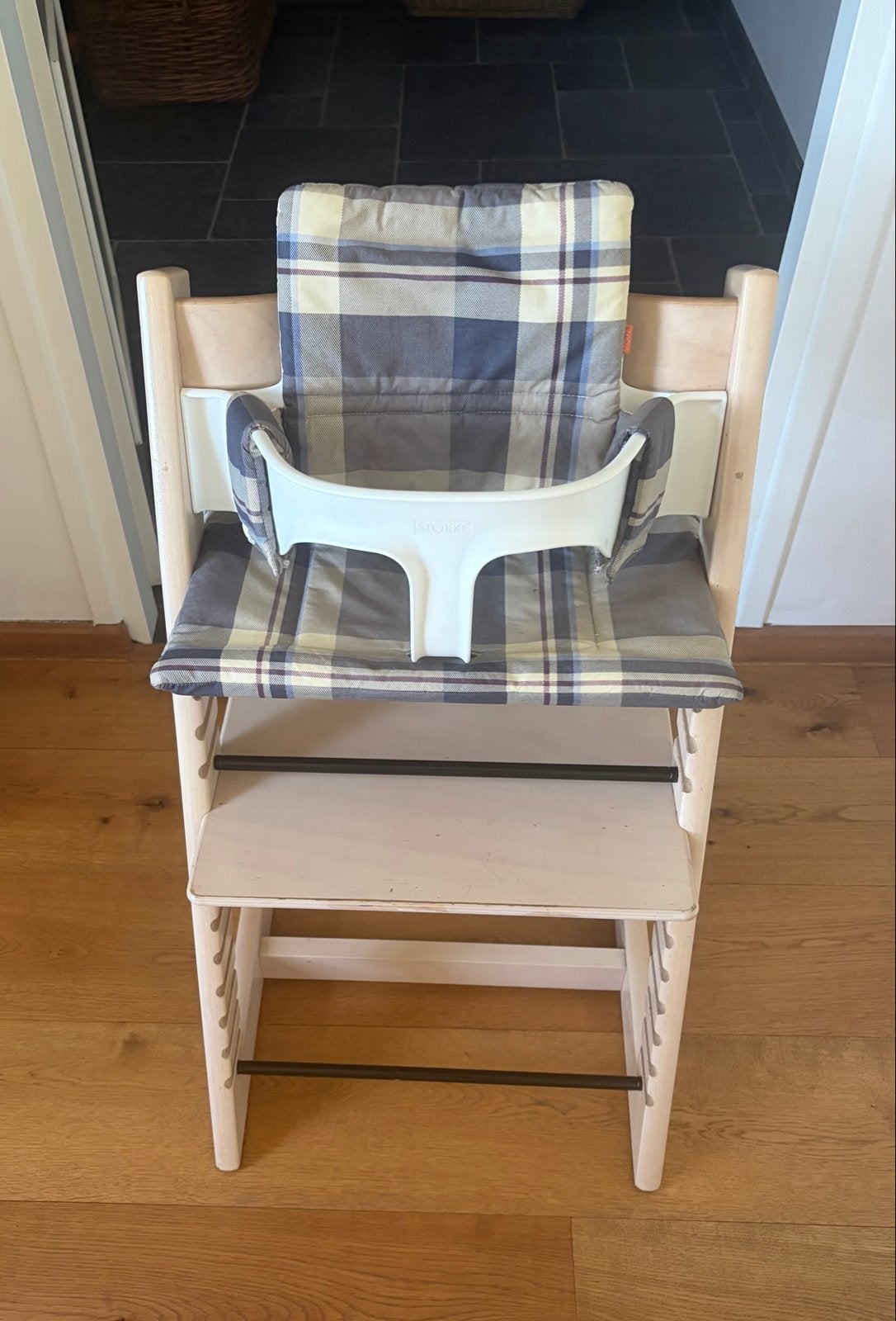 Stokke Tripp Trapp kinderstoel met stoelverkleiner, Ophalen, Gebruikt, Meegroeistoel, Stoelverkleiner