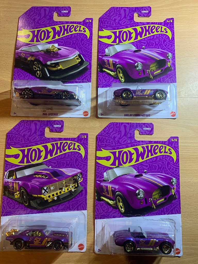 Hot Wheels PURPLE series (4 stuks / open staat), Ophalen of Verzenden, Zo goed als nieuw, Handmatig, Hot Wheels