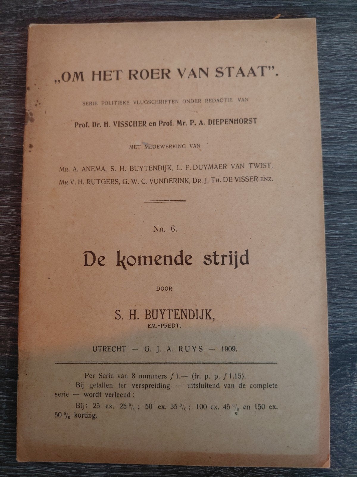 Pamflet: De komende strijd - S.H. Buytendijk (1909), Ophalen of Verzenden, Gelezen, Overige typen