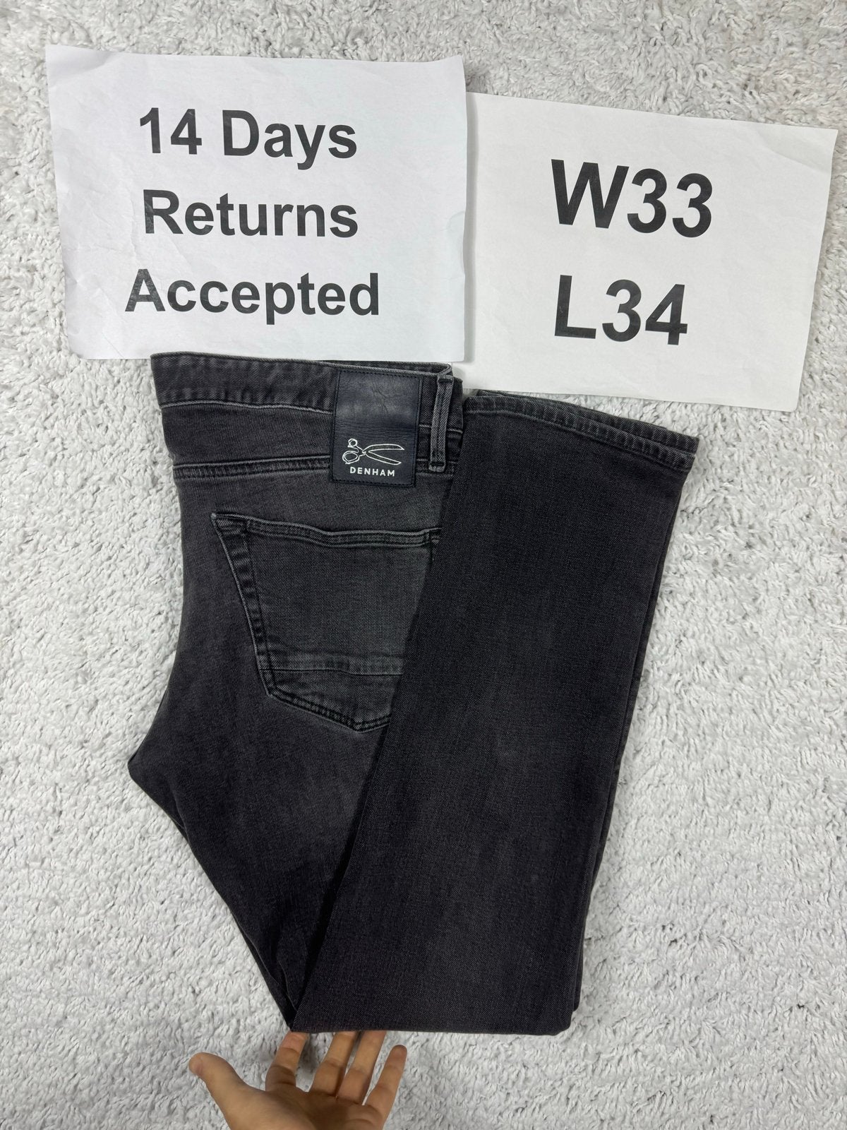 Denham Ridge Straight Fit Jeans - W33 L34  Black 3651, Zwart, Ophalen of Verzenden, H, H