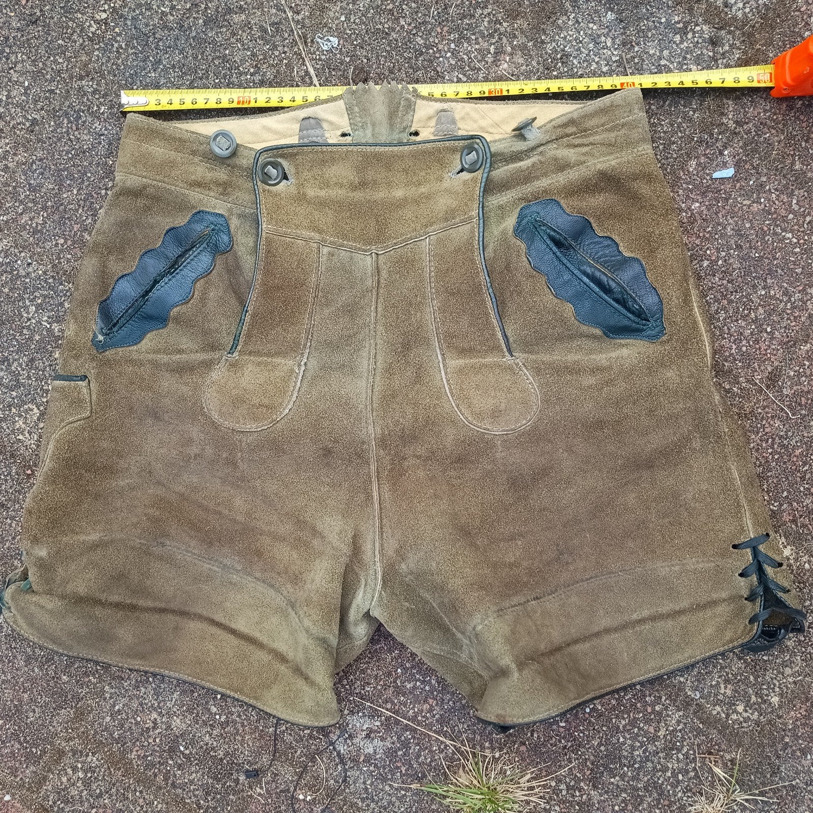 Lederhose 46  uitgelegd 48 S vintage authentiek, Kleding | Heren, Ophalen of Verzenden, Overige thema's, Kleding, Gedragen