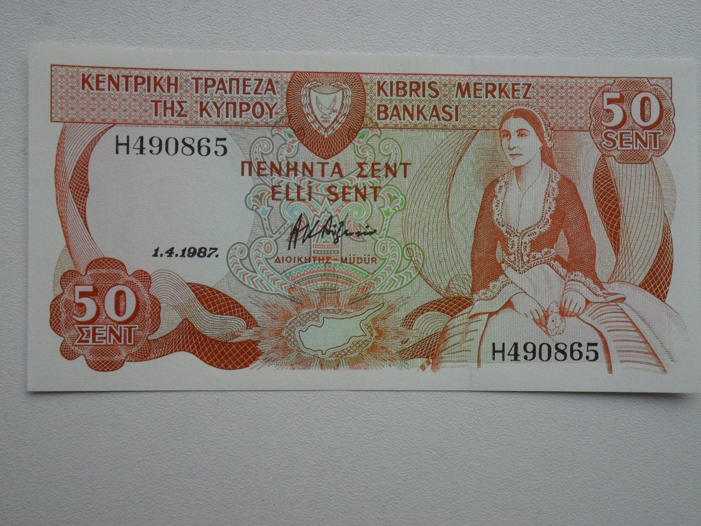 Cyprus #52 [1987] / 50 cents UNC, Verzenden, Overige landen, Los biljet