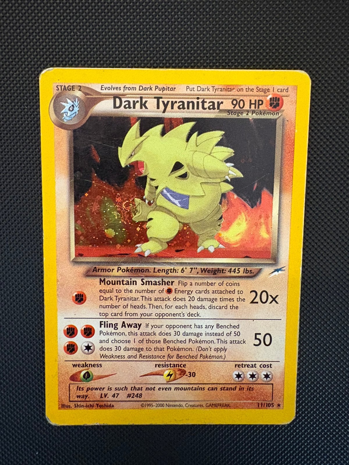 Dark Tyranitar holo 11/105 pokemon neo destiny set, Ophalen of Verzenden, Zo goed als nieuw