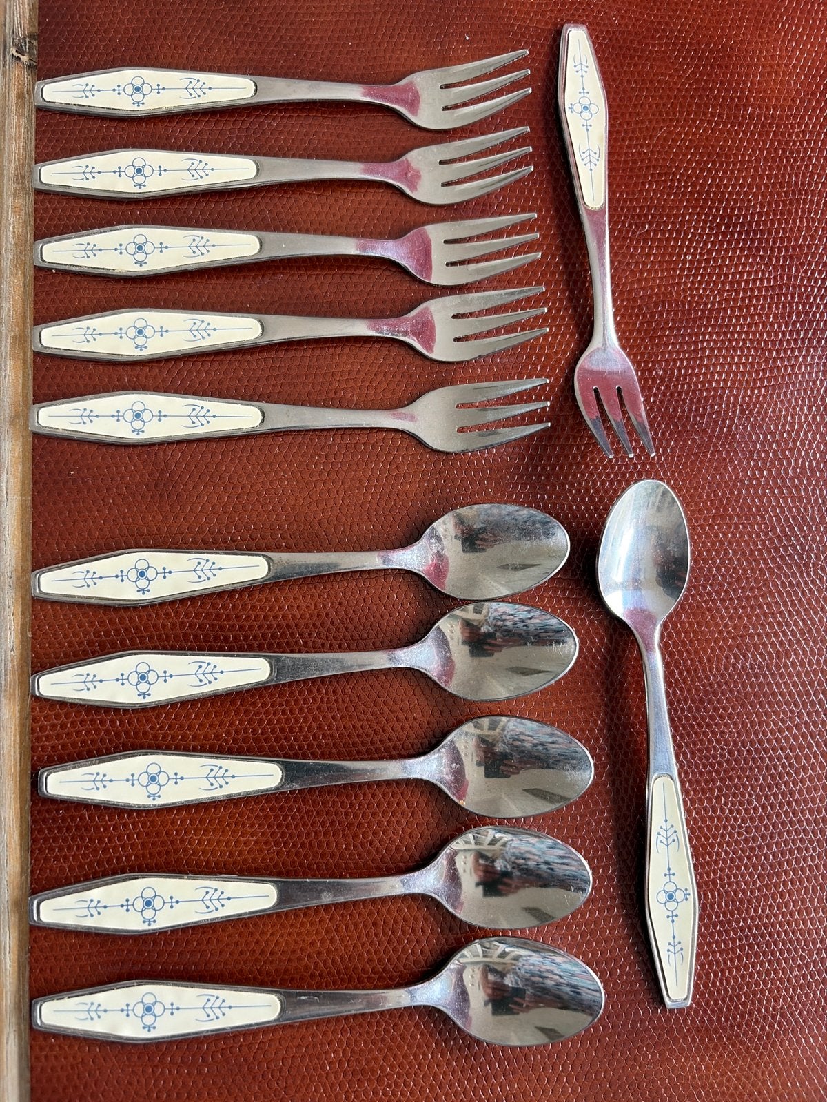 Vintage bestekset met Blau Saks motief, 12-delig, Ophalen of Verzenden