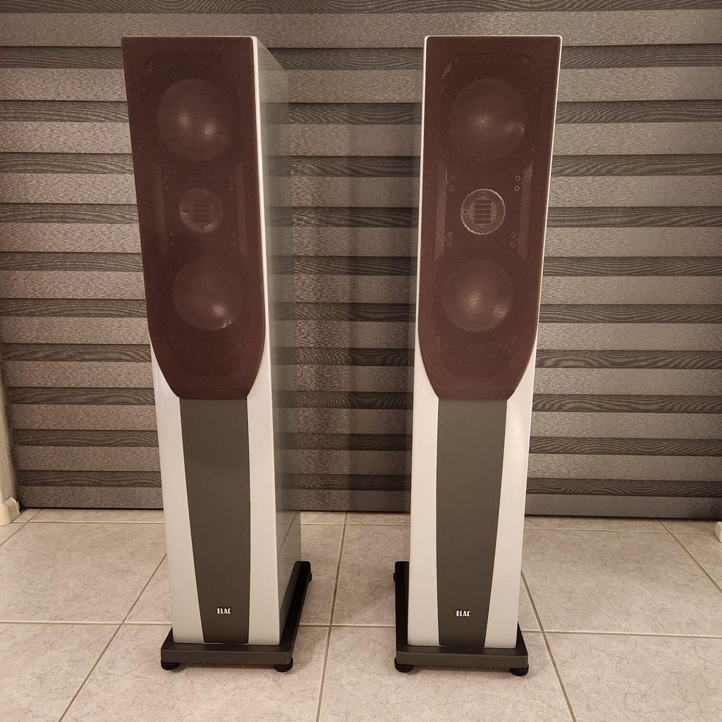 Elac FS 208.2 luidsprekers in zwart/grijs, Audio, Tv en Foto, Luidsprekers, Gebruikt, 120 watt of meer, Front, Rear of Stereo speakers