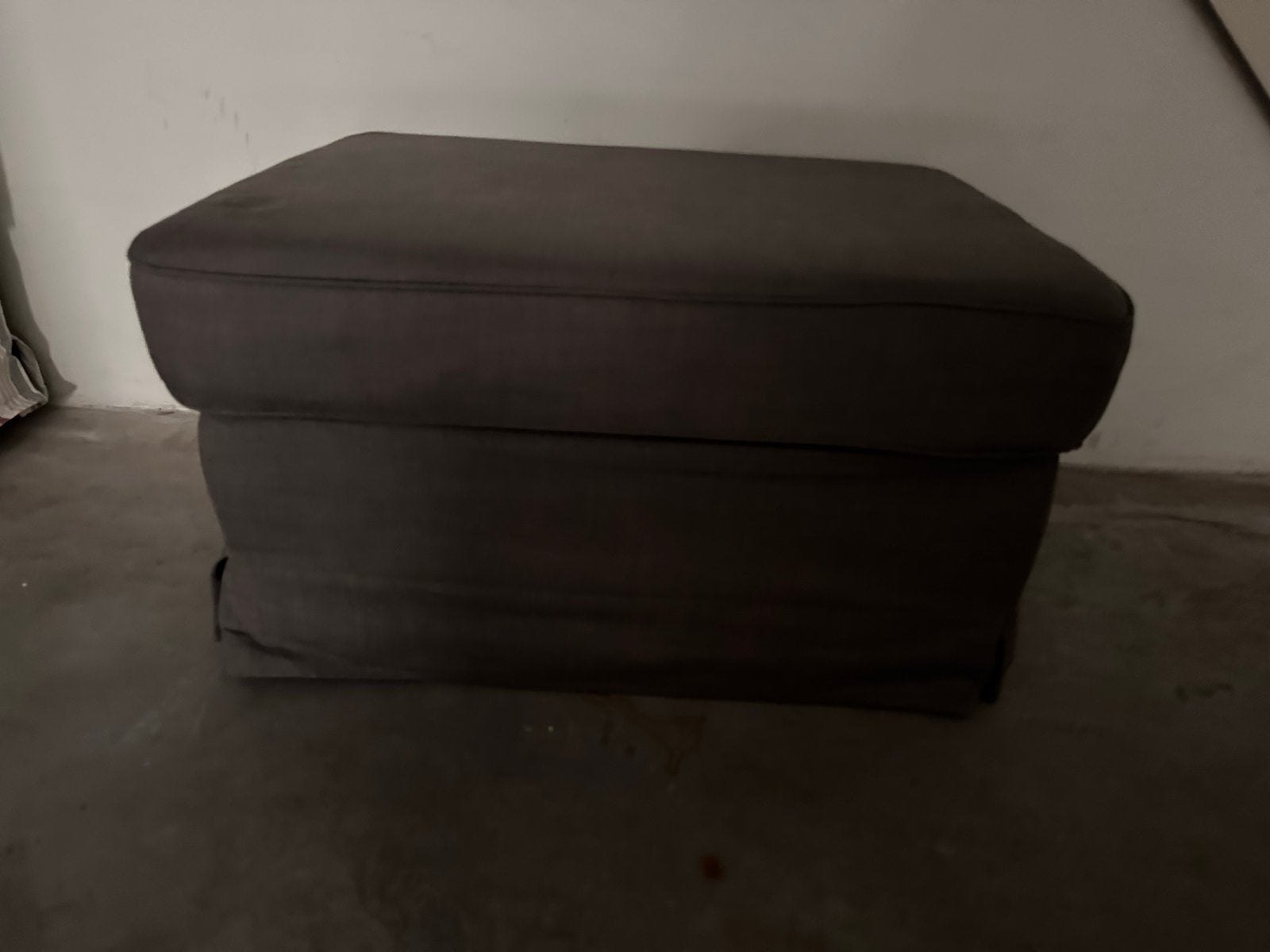 IKEA Ektorp voetenbank/poef - Donkergrijs, Gebruikt, Vierkant, Ophalen of Verzenden, 75 tot 100 cm