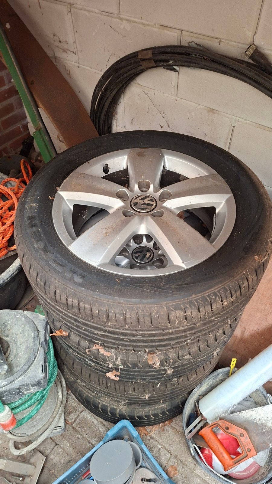 4 velgen met banden 205/55/R16  5x112, Ophalen