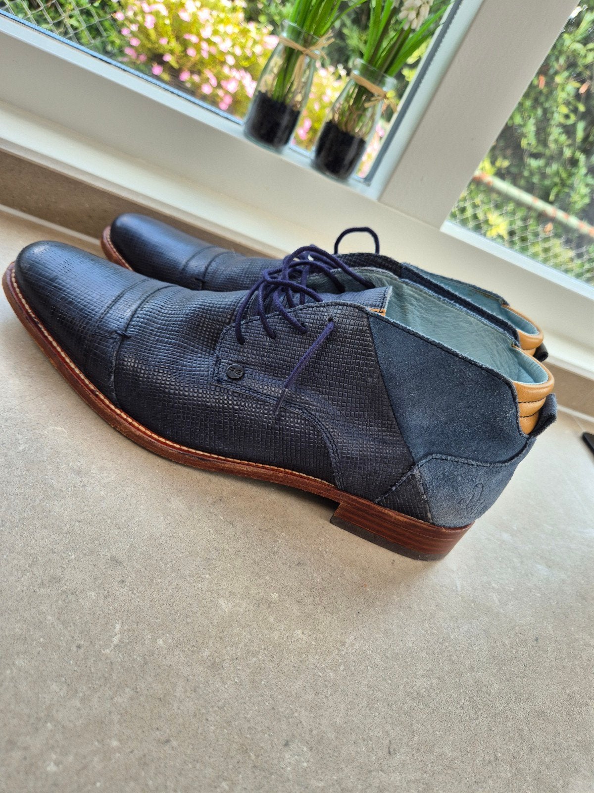 Rehab Donkerblauwe Veterschoenen maat 45, Kleding | Heren, Schoenen, Blauw, Ophalen of Verzenden, Zo goed als nieuw, Rehab