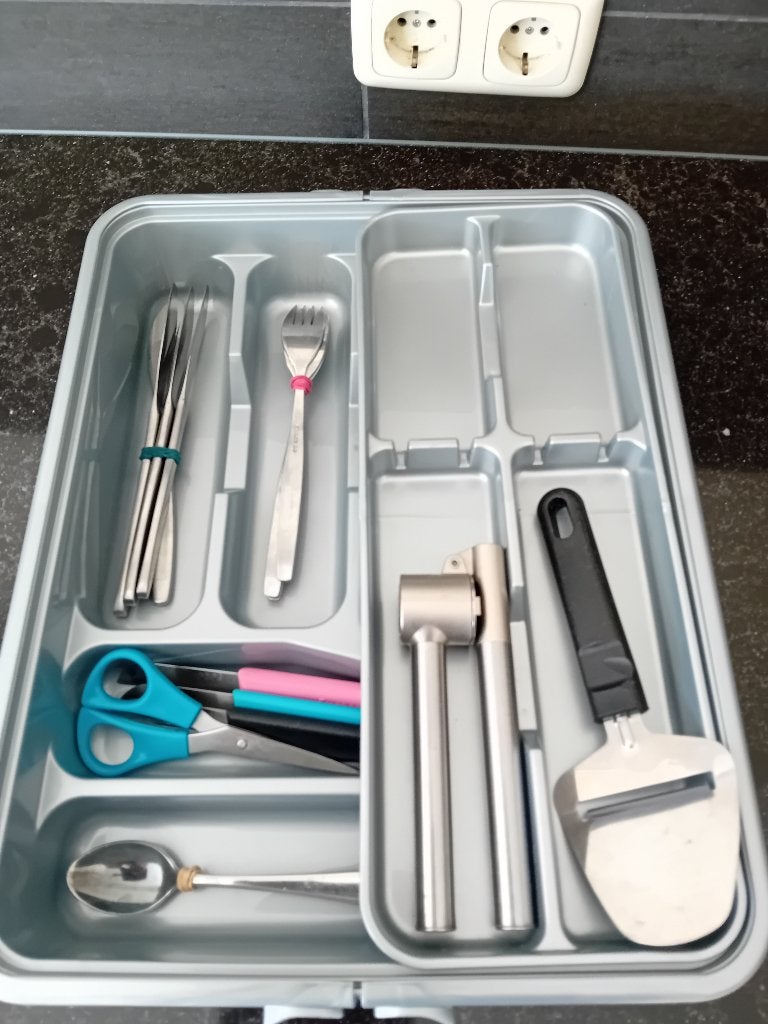 bestekbak met los bestek, Ophalen, Gebruikt, Rvs of Chroom