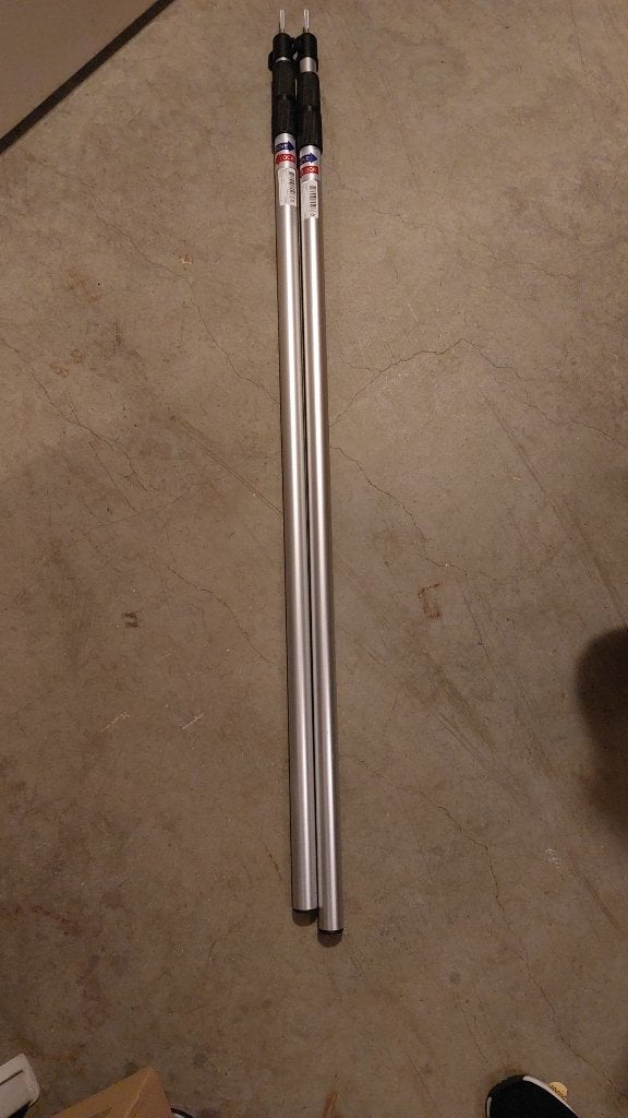 Spanstok luifel 2 stuks, aluminium telescopisch tot 260, Ophalen of Verzenden, Zo goed als nieuw