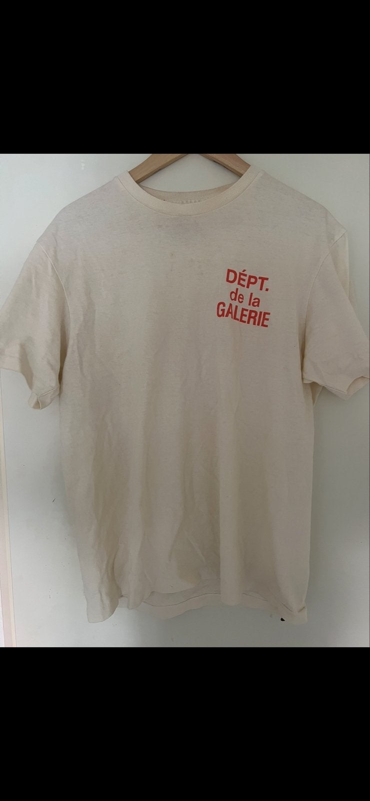 Gallery Dept. T-shirt Crème met Rode Opdruk, Ophalen of Verzenden, Zo goed als nieuw, Overige maten, Beige
