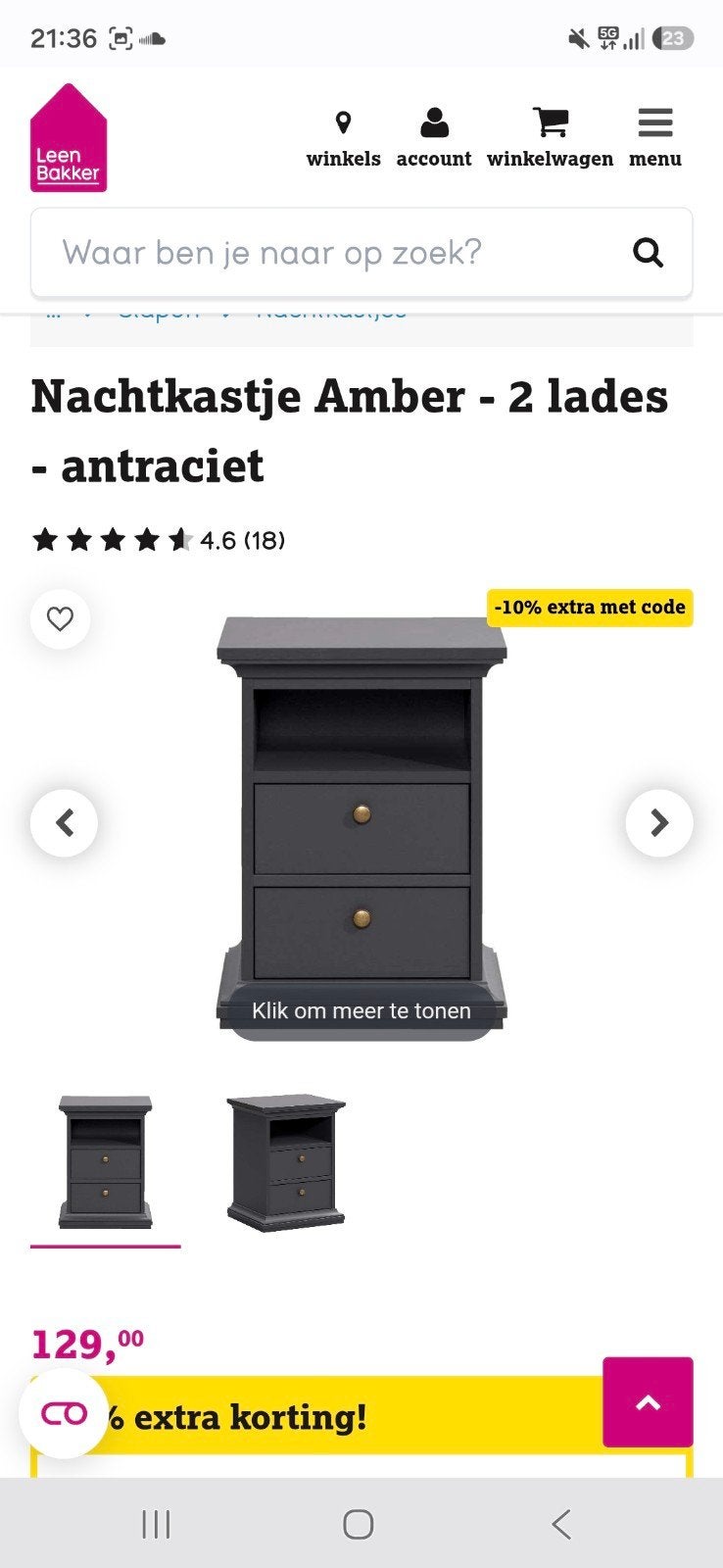 Nachtkastjes 2 stuks, Ophalen, Gebruikt