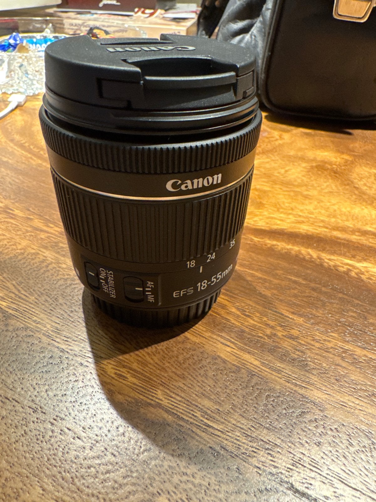 Canon EF-S 18-55mm f/3.5-5.6 IS STM lens, Gebruikt, Canon, Autofocus, Ophalen of Verzenden