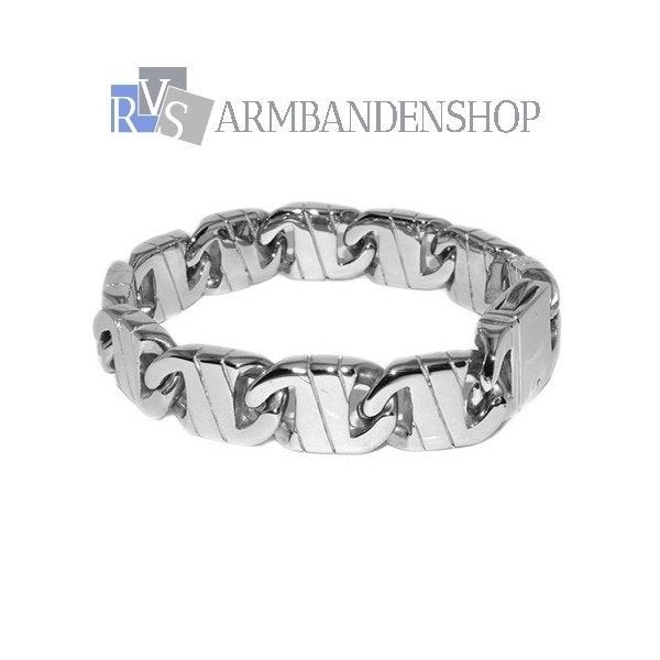 armband Rvs stalen armband "Iggy". staal armband, Sieraden, Tassen en Uiterlijk, Armbanden, Verzenden, Nieuw, Zilver, Staal