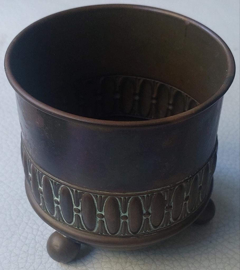 Decoratieve koperen pot - 9 cm hoog, Antiek en Kunst, Antiek | Koper en Brons, Ophalen of Verzenden