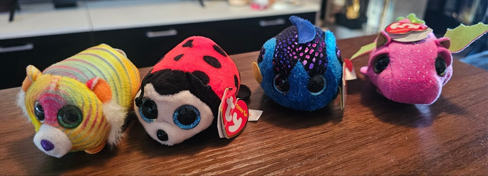 4 schattige Ty Teeny Tys knuffels - Zo goed als nieuw, Ophalen of Verzenden, Meerkleurig, Klein (minder dan 20 cm), Ty