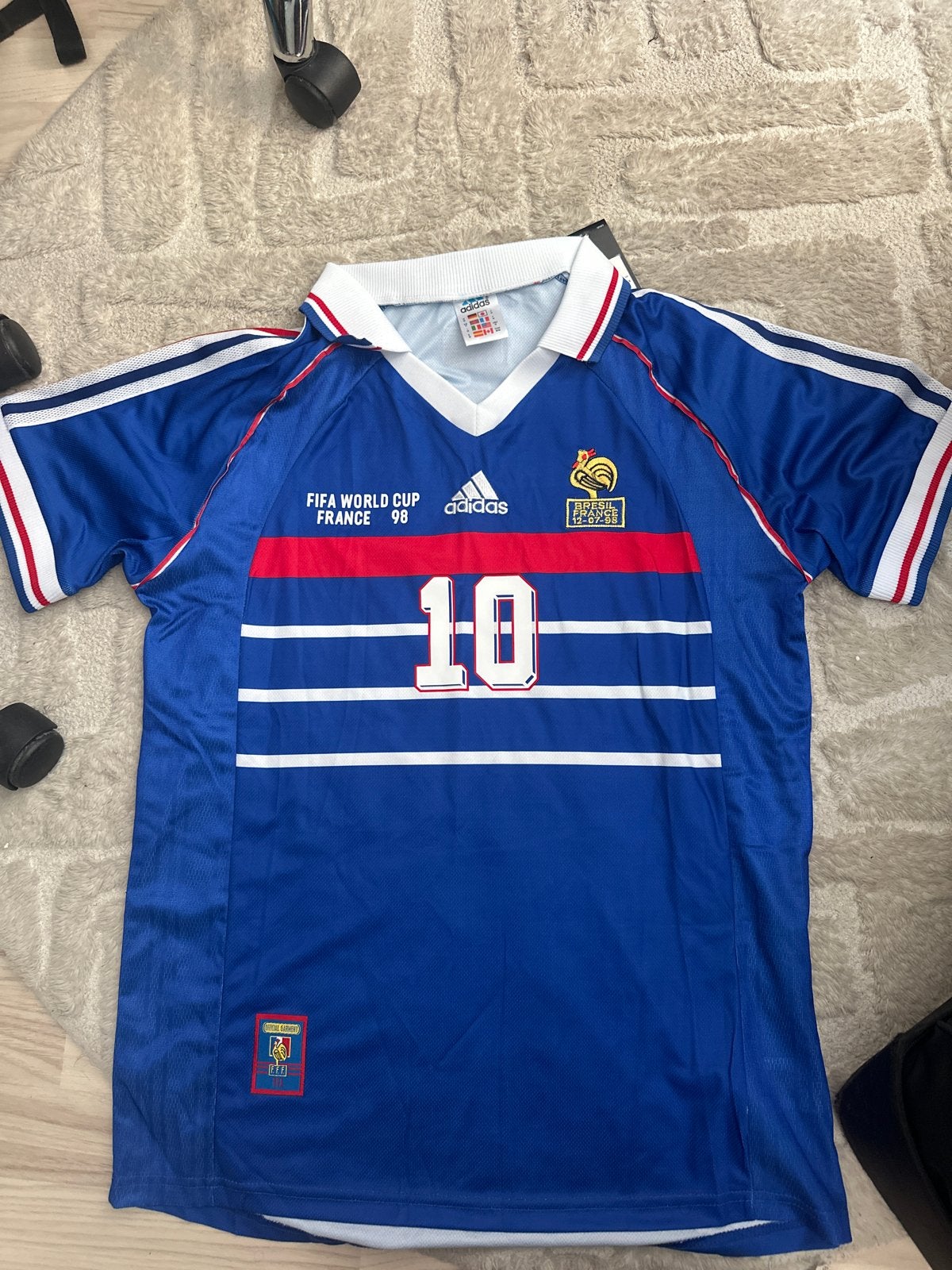 Frankrijk WK 1998 Thuisshirt Zidane #10 original, Sport en Fitness, Voetbal, Maat L, Ophalen of Verzenden, Zo goed als nieuw, Shirt