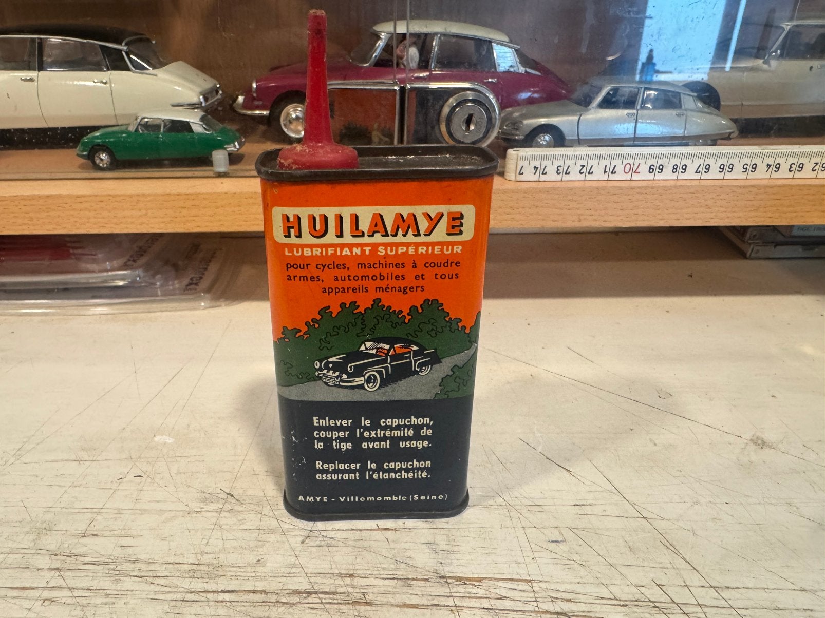 Oude Vintage Handy Oil Huilamye met mooie afbeelding, Ophalen of Verzenden, Gebruikt, Gebruiksvoorwerp